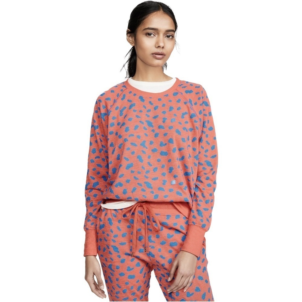 sundry Abstract Dots Fitted crewneck Raglan Sweatshirt Lighthouse animal print